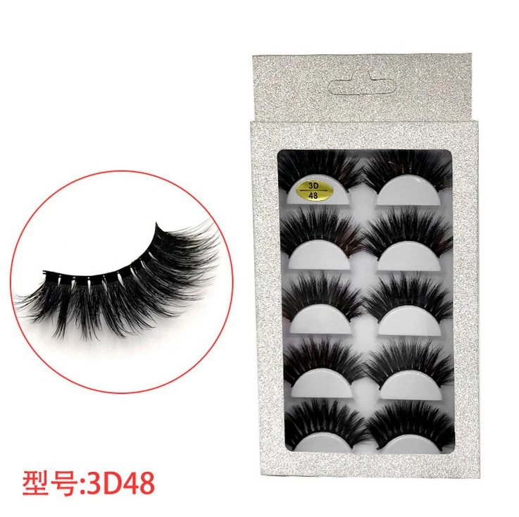 New 5 Pairs 3D Mink Hair False Eyelashes Wispy Fluffy Long Lashes Natural Eye Makeup Tools Faux Eye Lashes Maquiagem Wholesale