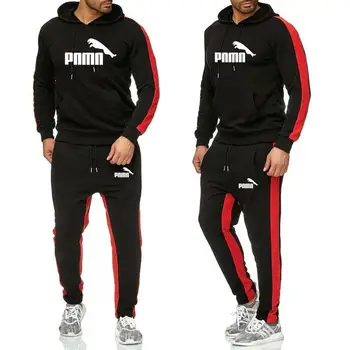 

2020 Brand Clothing Men's Fashion Tracksuit Casual Sportsuit Men Hoodies Sweatshirts Sportswear Pnmn Coat+Pant Men Set