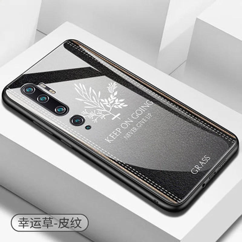 Для Xiaomi Mi Note 10 чехол противоударный задняя крышка трава олень мультфильм чехол из закаленного стекла для телефона Note10 Note 10 защитный чехол s - Цвет: A4