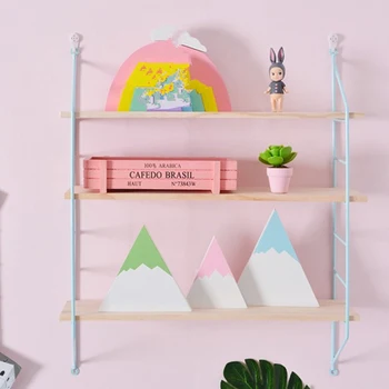 

3 Tier Floating Shelves Wall Mounted Shelf Bracket Storage Rack Bookshelf Wooden Wall Balcony Study Multifunction Storage