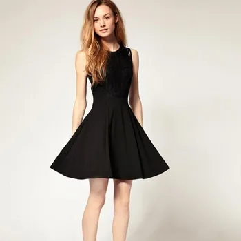 

정장 드레스 2021 Summer New Small Fragrant Wind Lace Elegant Woman in Black Audrey Hepburn Above Knee Cocktail Dresses