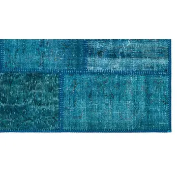 

Handmade Turquoise Vintage Overdyed Patchwork Area Rug 080x150 Cm-2'7''X4'11''