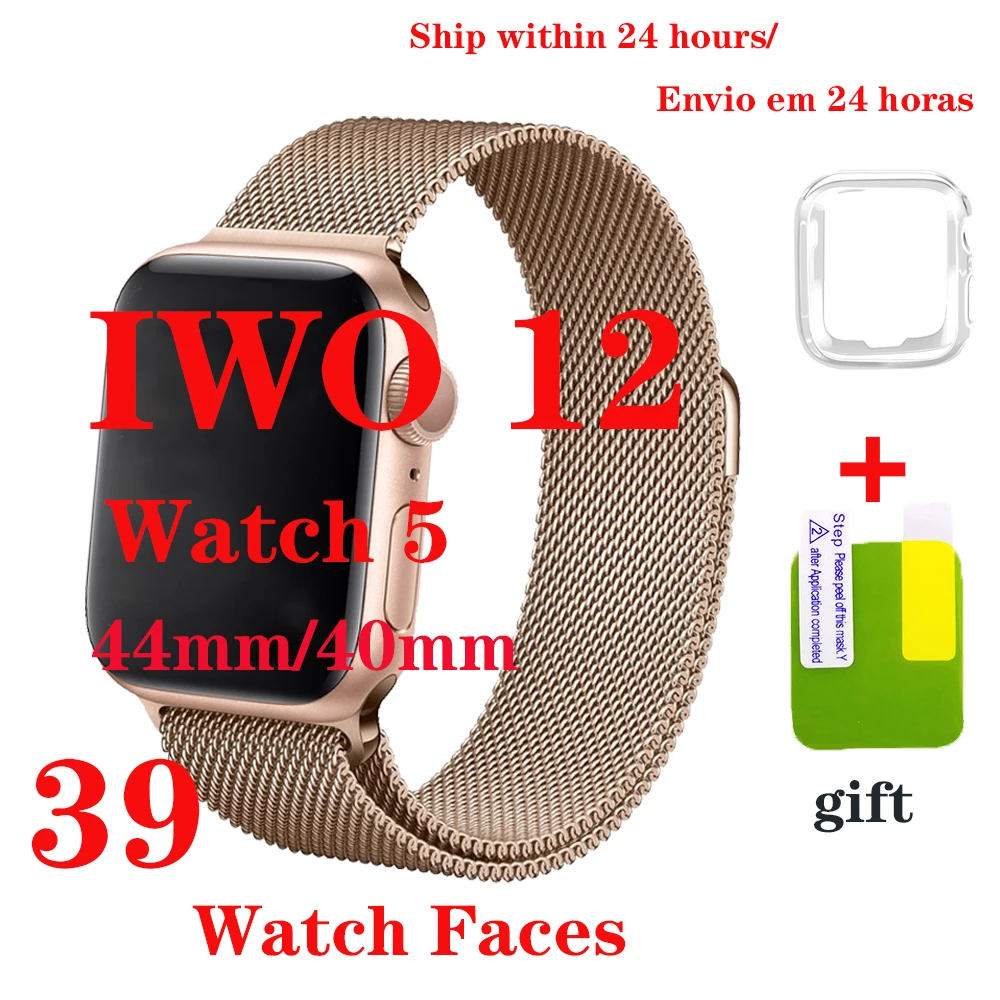 IWO 12 Smartwatch 44mm 40mm Watches For Andriod IOS iphone Series 5 Men
Women Finness Bluetooth Call Music Smart Watch Vs IWO 13