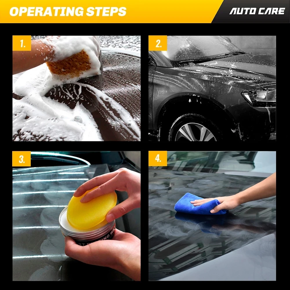 120g Car Wax Hard Glossy Wax Cystal Paint Surface Coating Care Plating Set layer covering formula Super waterproof film car wax paste