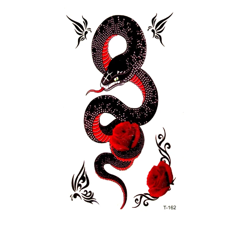 Hot Item Henna Tattoo Sticker Rouge Snakes Waterproof Levre Beauty Red-Bellied Men Ma5anGKBA