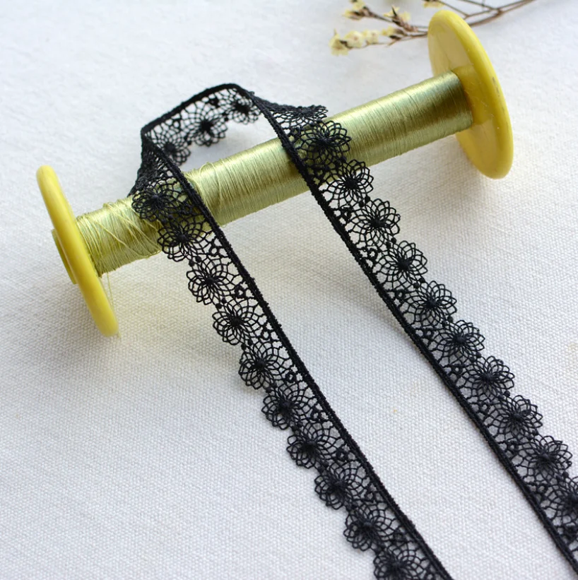 Lace ribbon 5 Yards/lot width 1.5cm floral embroidered black white hollow lace fabric DIY crafts sewing for garment cheongsam lace ribbon lace fabric lace sewing accessories lace sewing supplies lace accessories