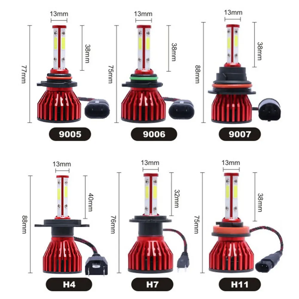 1x светодиодный фар автомобиля 6000 К мини Canbus лампада H7 H4 H11 HB4 HB5 H10 HB3 светодиодный свет автомобиля 12V 5000LM лампа H8 9006 9005 лампочка