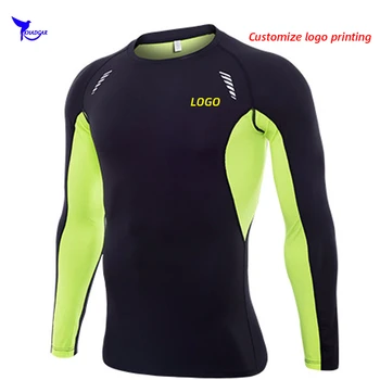 

Customize LOGO Compression Running Shirt Men Rashgard Raglan Long Sleeves Fitness T-Shirt Gym Football Jerseys Sportswear Tops