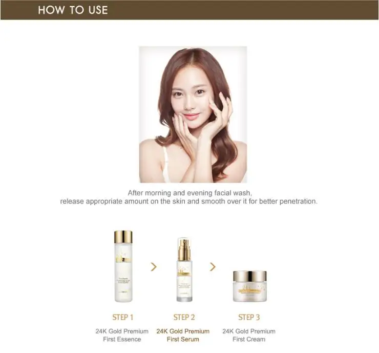 SECRET KEY 24K Gold Premium первая сыворотка 30 мл крем для лица Сыворотка для лица Уход за кожей Гиалуроновая кислота отбеливание против морщин