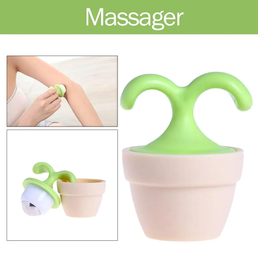Ручной массажер для шеи массажер для расслабления спины шарики ролик для релаксации лица цветочный горшок массажер