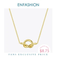 Enfashionかわいい中空ノットペンダントネックレス女性ゴールドカラーのステンレス鋼ハートチョーカーネックレスファッションファムジュエリーP193057(China)