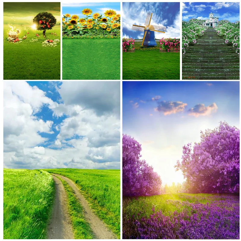 

SHENGYONGBAO Natural Scenery Photography Background Meadow Forest Landscape Travel Photo Backdrops Studio Props 21514 AF-34