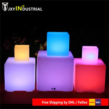 

Free Shipping led illuminated furniture,waterproof outdoor led cube 30*30CM chair,bar stools, LED Seat for Christmas