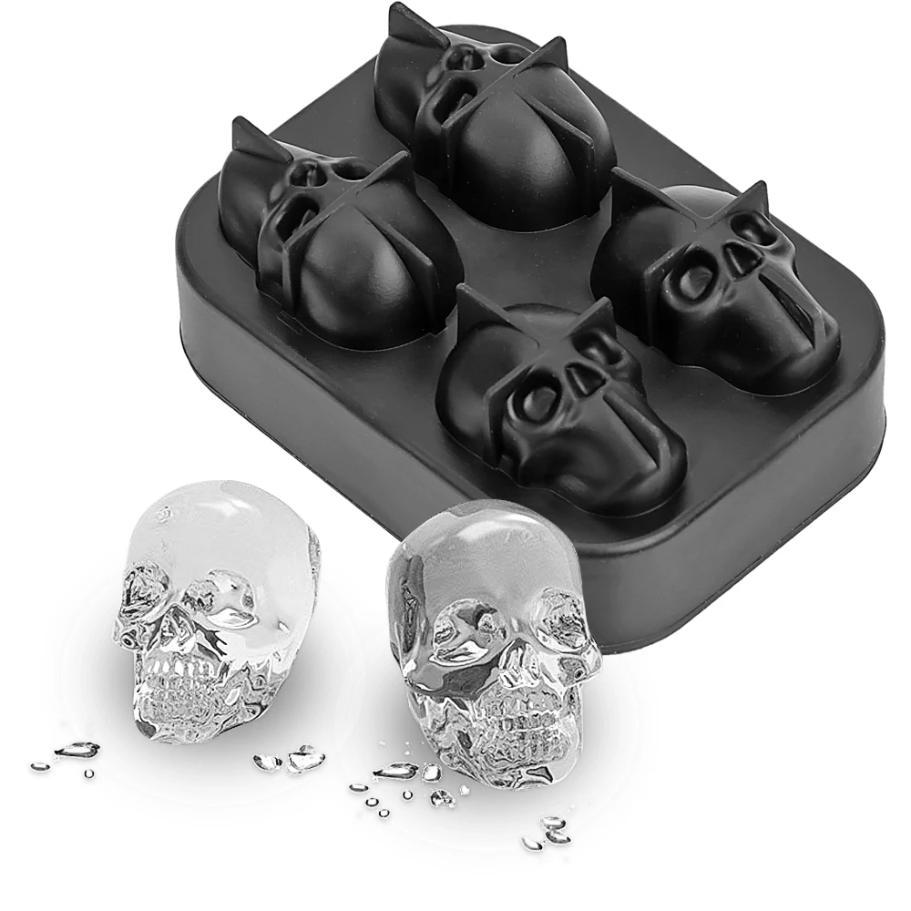 

Ice Cube Tray DIY 3D Skull Silicone Mold Tool Whiskey Wine Cocktail Ice Cube Ice Cream Mold chocolate mold Maker   