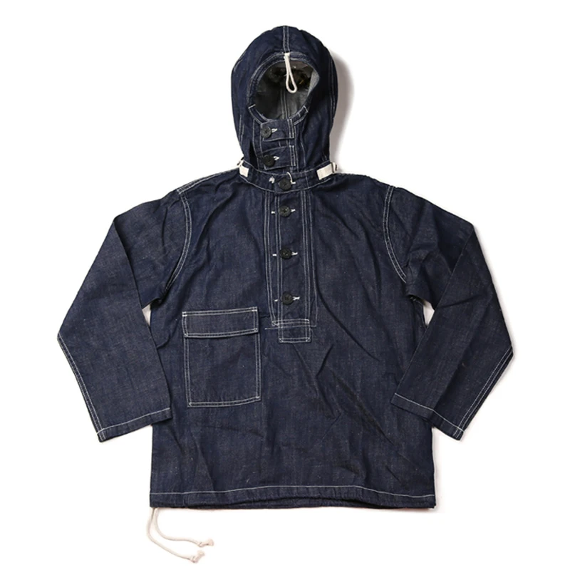 9oz Denim Винтажный Bronson 1930s USN Dungaree Smock Submariner пуловер парка свободная посадка - Цвет: 9oz Denim