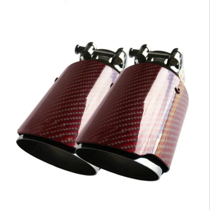 

New red carbon fiber tail throat car exhaust pipe universally modified car parts exhaust pipe tip