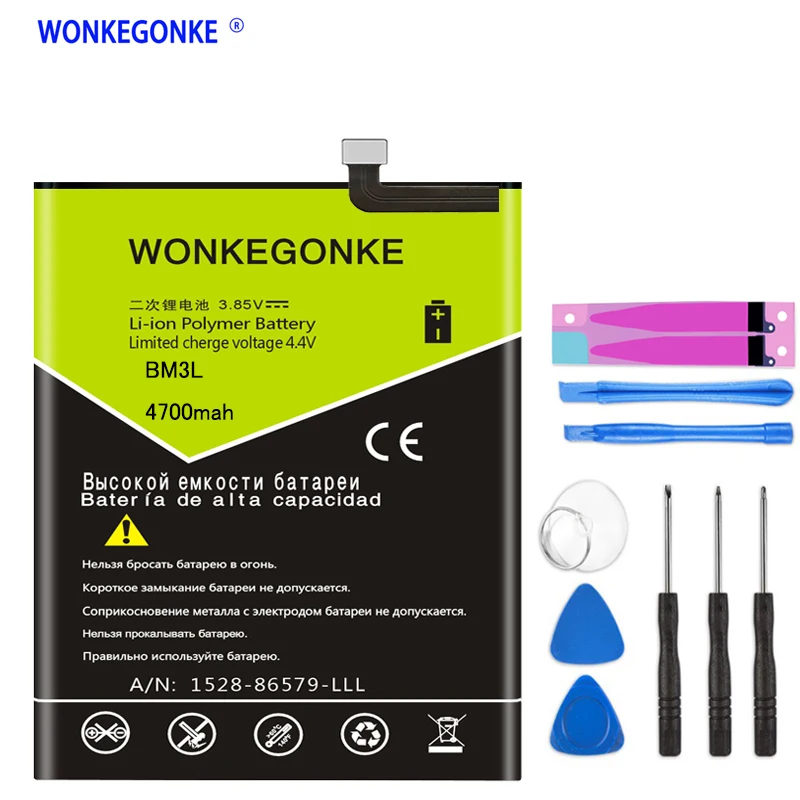 WONKEGONKE Battery For Xiaomi 9 MI9 M9 MI 9 BM3L Batteries+ Tools