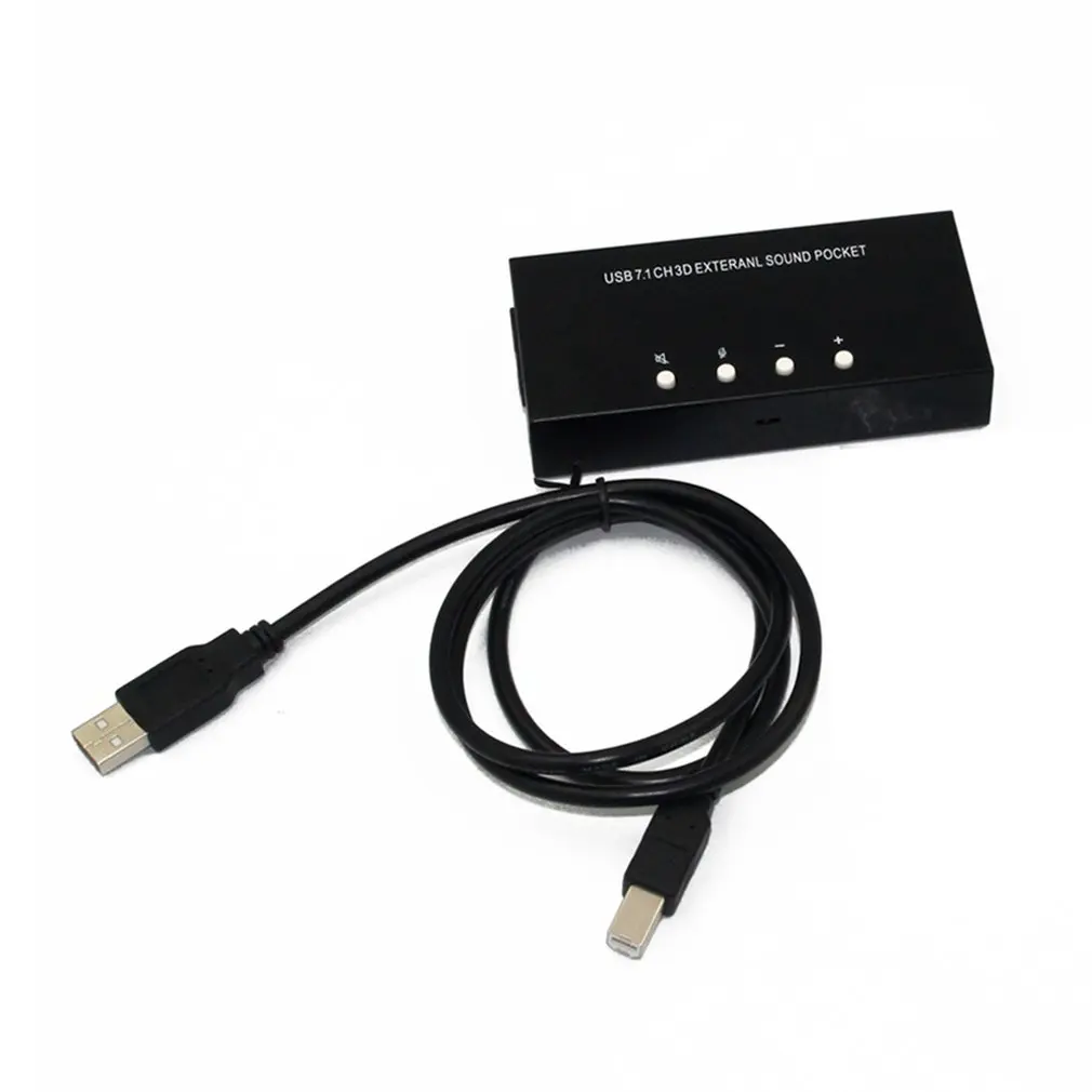 

USB 7.1 External Sound Pocket Box Digital Audio Streaming Sound Card Adapter Converter Black