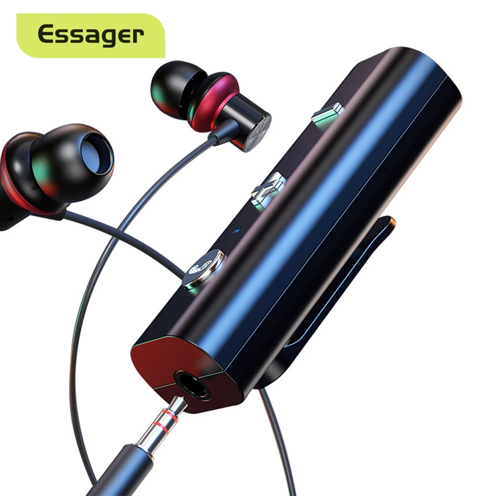 Essager Bluetooth compatible 5.0 Receiver Wireless Adapter For 3.5mm Jack Earphone Speaker