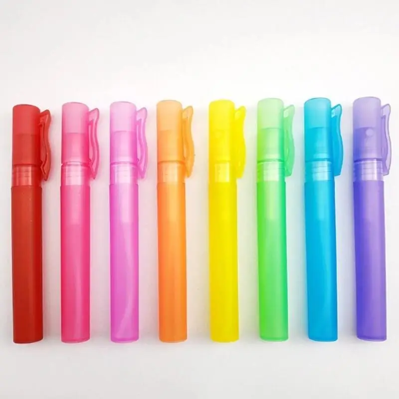 

Mini Refillable 10ml Empty Perfume Bottle Atomizer Fashion Colorful Plastic Pen Clip Deodorant Bottles LX2490