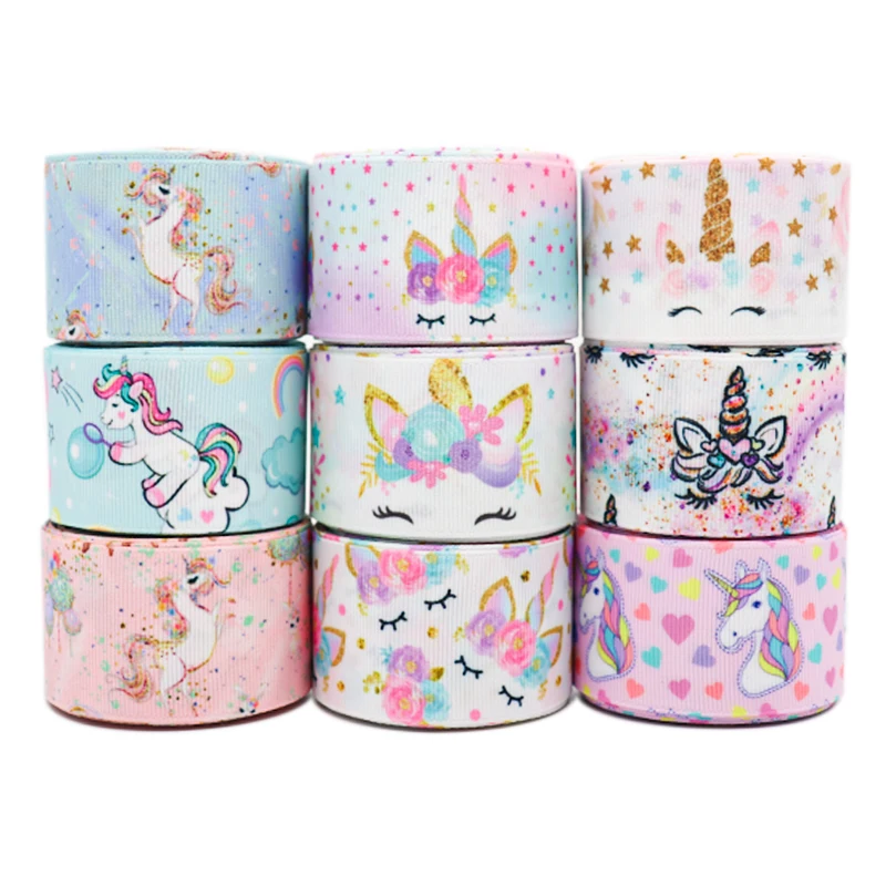 10 Yards 1.5'' 38MM Cartoon Animals Printed Grosgrain Ribbons For Hair Bows DIY Handmade Materials Y111201