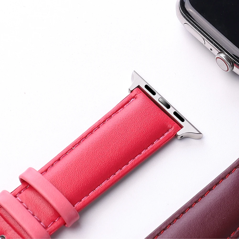 Ремешок Apple watch band series для 2 3 4 5 6 iwatch кожаный мужской и женский браслет 38 мм 40 44 42