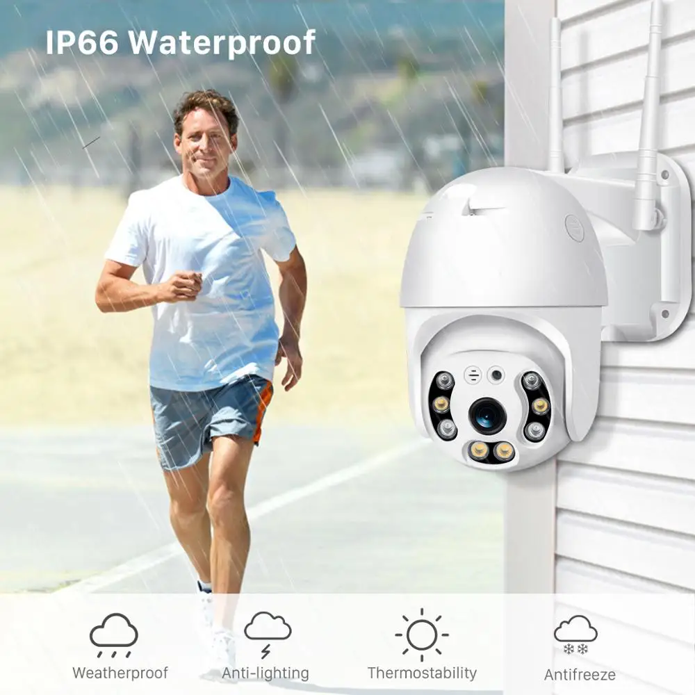 BESDER HD 1080P двойная антанна Wifi PTZ IP камера наружная Водонепроницаемая беспроводная