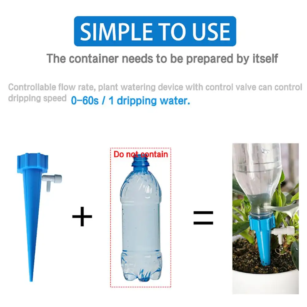 Garden 12PCs Plant Water Dispenser Automatic Watering Nail System Adjustable Water Flow Drip Irrigation Watering Equipment Kit