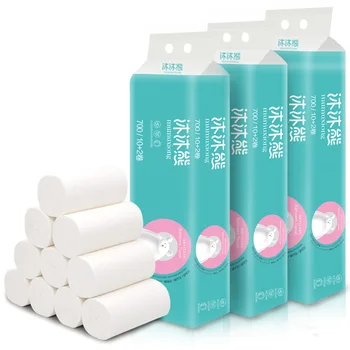 

Mu bear roll paper a roll of 4 layers thickened toilet paper roll paper toilet paper paper towels for household use