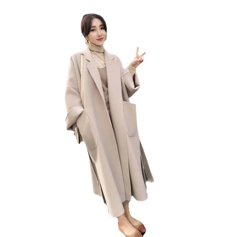 Куртка женская шерстяная средней длины свободная утепленная теплая верхняя