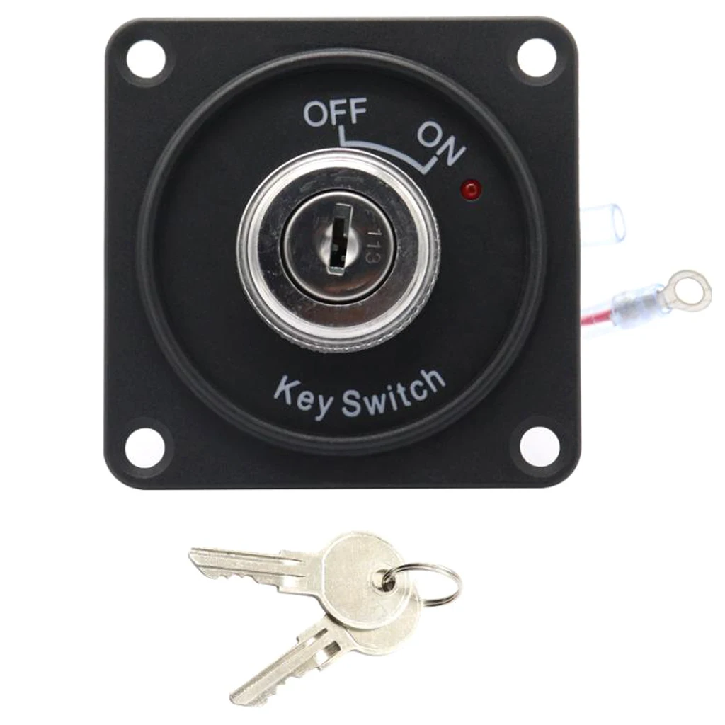 Auto Key Ignition Switch Panel with 2 Keys, Red LED indicator (2-Position)