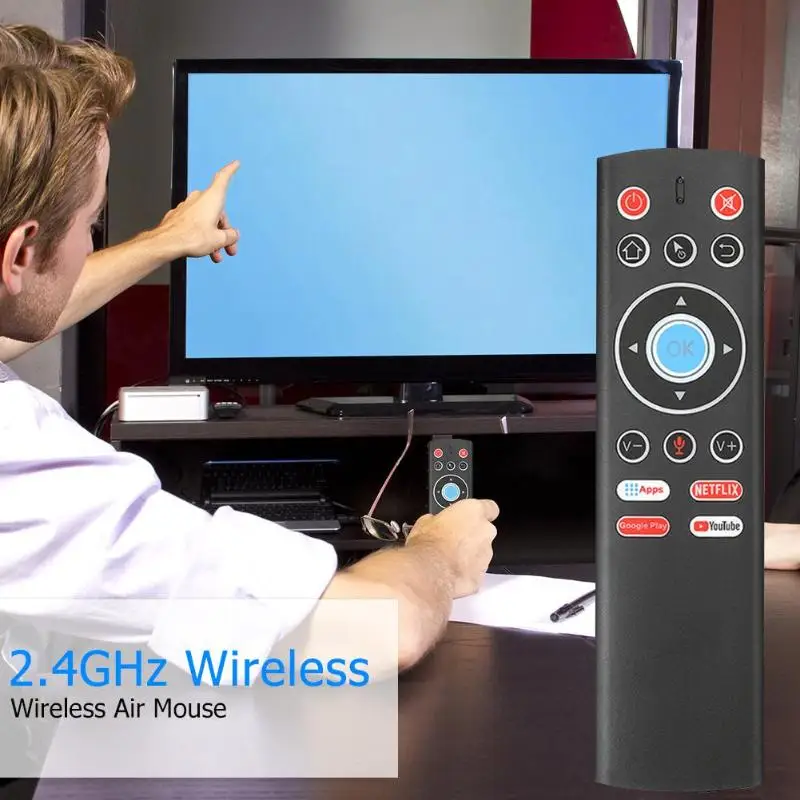 

Portable T1 and 2.4G Wireless Air Remote Control Mouse Gyro Voice Control Sensing Keyboard for Tablet PC HTPC IPTV