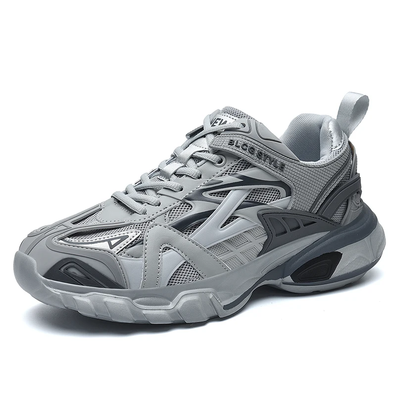 Новинка года; мужская повседневная обувь из искусственной кожи; мужская обувь на шнуровке; удобные дышащие прогулочные теннисные кроссовки; Feminino Zapatos - Цвет: gray