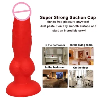 Big Realistic Red & Black Colorful Animal Horse Monster Dildo Dog Wolf Fake Penis Sex Toy For Women Female Masturbate Adult Game 5