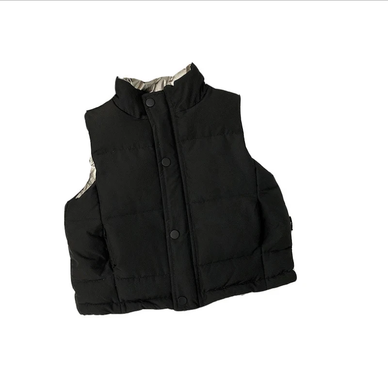 Детская одежда для младенцев куртка для мальчиков зимняя новая теплая одежда с обеих сторон детский пуховый жилет - Цвет: 1