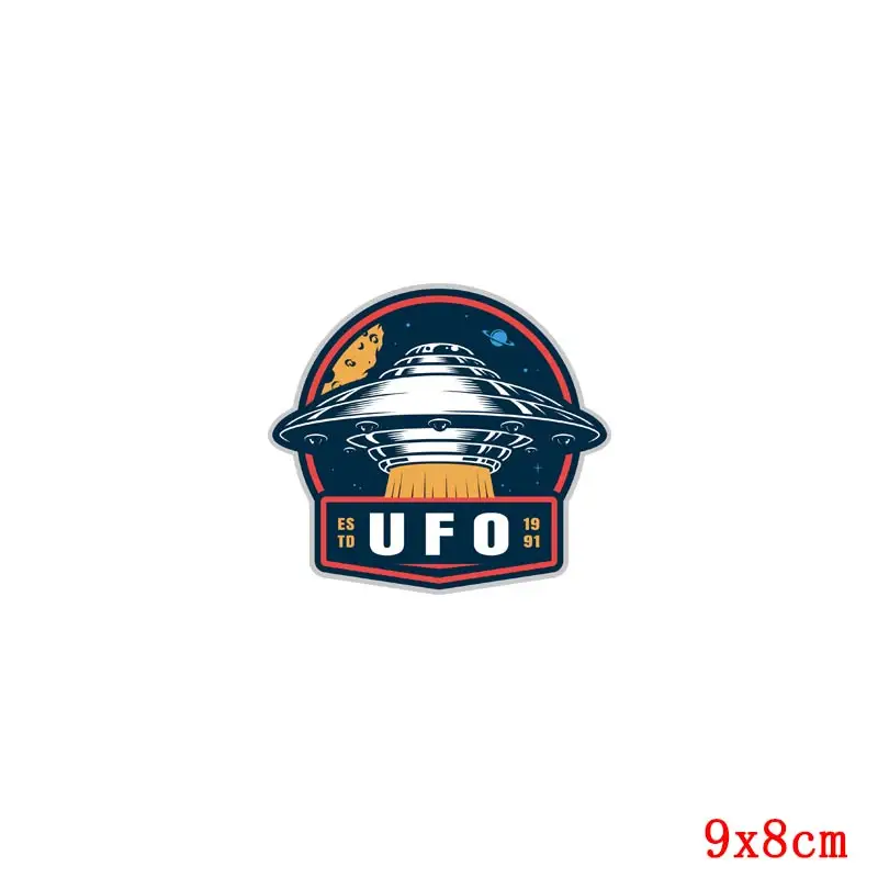 Space Aline Patch Iron On Transfers For Clothing Spacecraft UFO Thermo Stickers On Clothes For Kids Stickers Heat Transfer DIY
