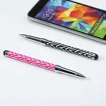 Крутой рисунок 2 в 1 емкостный сенсорный экран Стилус роликовый шар мелкая точка чернильное перо с заколка-шляпка