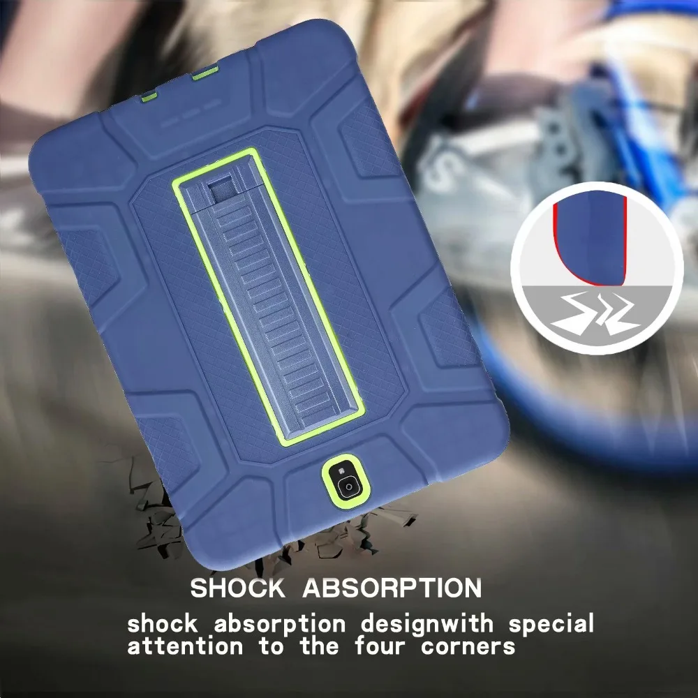 Duty Silicone Shockproof Hard Heavy Rugged Protective Tablet Case for Samsung Galaxy Tab S3 T820 T825 9.7" Stand Cover Funda+pen