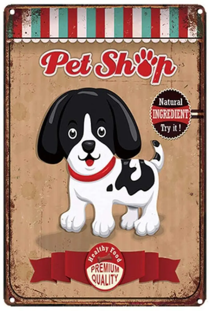 

LWLYCH Metal Plaque Restaurant Shop Metal Tin Sign Home Decoration Fast Food Pet Shop Wall Art Poster Tin Painting 20x30cm 3