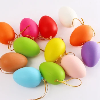 

12pcs Durable Plastic Bright Colorful Easter Eggs Assorted Colors Holiday Decorations