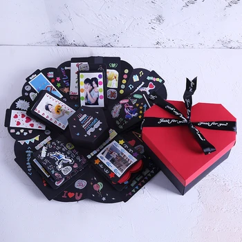 

Heart Surprise Explosion Box DIY Handmade Birthday Scrapbook Photo Album Wedding Gift Box for Valentine Christmas Gift Boxes