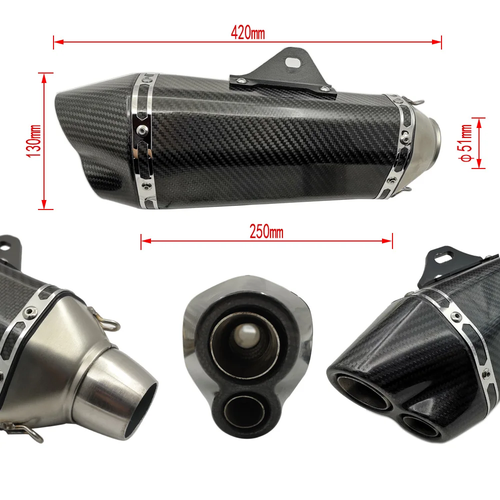 

Universal Motorcycle Carbon fiber exhaust muffler exhaust for Z250 Z900 KTM390 K8 ER6N FZ1 120 MT10 R1 R6 R3