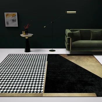 

Fashionable Nordic Modern Minimalist Houndstooth Stitching Kitchen Living Room Bedroom Bedside Carpet Floor Mats