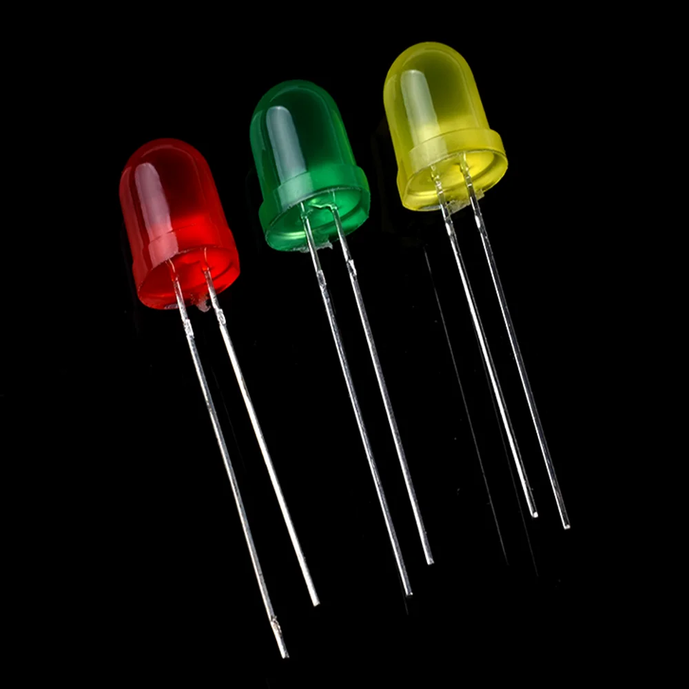 250-Piece Assorted 10mm Diffused LED Kit - Red, Blue, Yellow, Green, White - Round Light-Emitting Diodes for DIP Plug-in Applications Description Image.This Product Can Be Found With The Tag Names EL Products, Electronic Components Supplies, Led