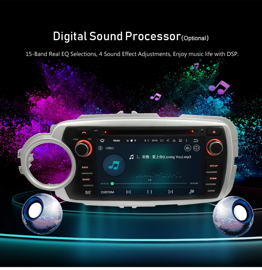 Perfect Android 9.0 Car Radio GPS Navigation Multimedia Player For Toyota Yaris 2012-2017 Auto Stereo Audio DVD WIFI Bluetooth Headunit 8
