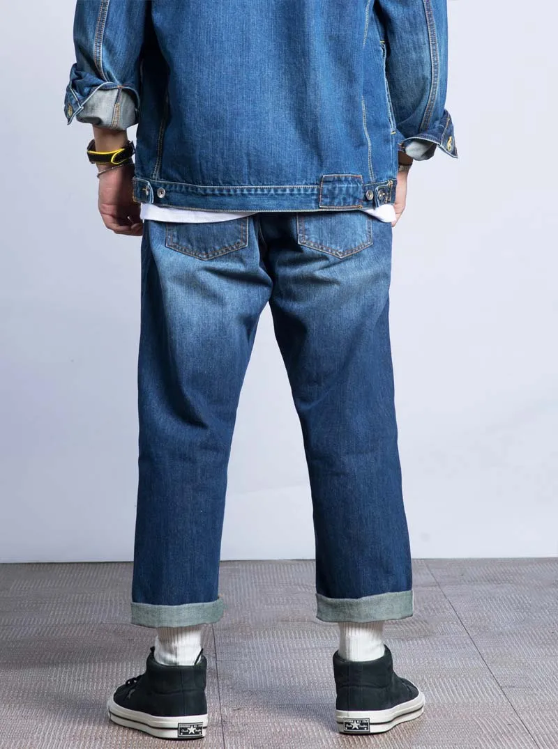 Tide Fashion Для мужчин повседневные джинсы Прямые Свободные мешковатые потертые джинсы брюки-шаровары в стиле хип-хоп винтажный скейтборд под старину с брюками
