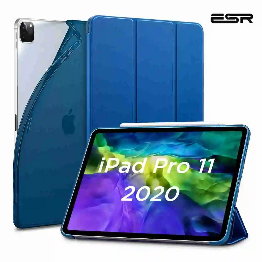 ESR iPad Case for 2020 iPad Pro 11'' 12.9'' Inch 2nd/4th Generation TPU Flexible Stand Auto Wake Sleep Smart Cover Case for iPad ESR iPad Case for 2020 iPad Pro 11'' 12.9'' Inch 2nd/4th Generation TPU Flexible Stand Auto Wake Sleep Smart Cover Case for iPad