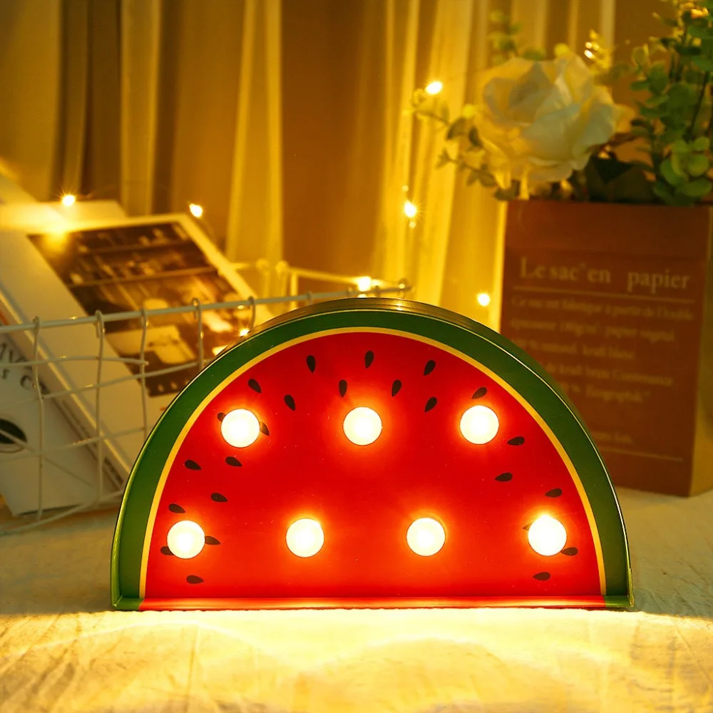 Party LED Fruit And Plant Shape Modeling Lamp Night Light Christmas Party Decor Bedroom Home Holiday Decoration Light
