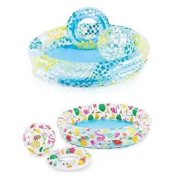 

3PCS/Set Kids Inflatable Pool Inflatable Swimming Pool Large PVC Float Edualtional Inflatable Family Home Use Paddling Pool