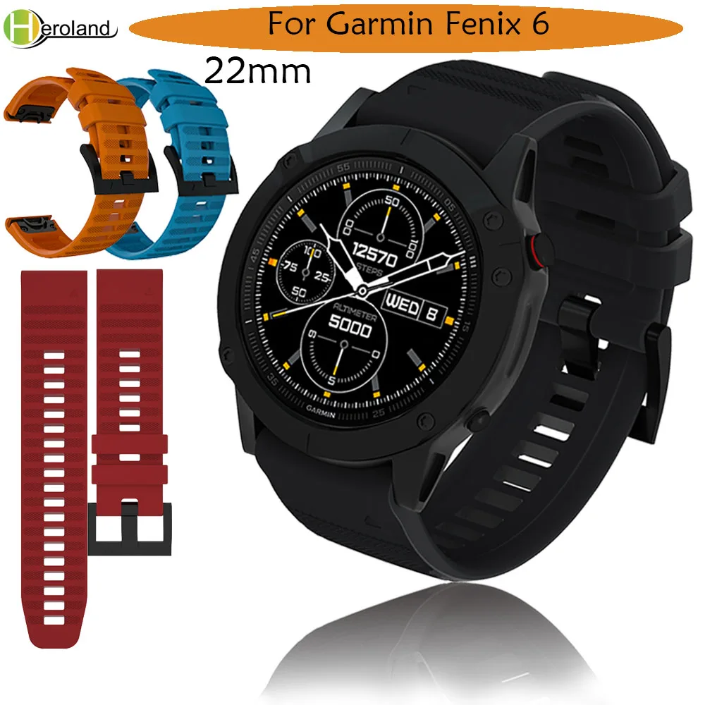 22 мм быстросъемный силиконовый ремешок для часов браслет Garmin Fenix 6 5 Plus 935 945